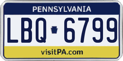 PA license plate LBQ6799
