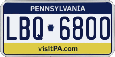 PA license plate LBQ6800