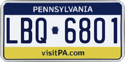 PA license plate LBQ6801