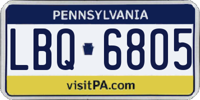 PA license plate LBQ6805