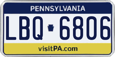 PA license plate LBQ6806