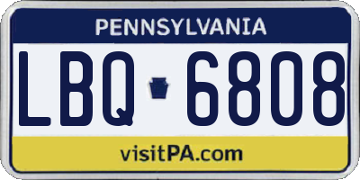 PA license plate LBQ6808