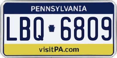 PA license plate LBQ6809