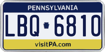 PA license plate LBQ6810