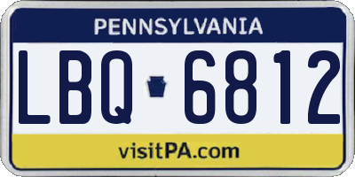 PA license plate LBQ6812