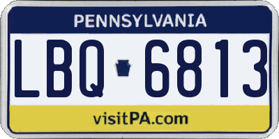 PA license plate LBQ6813