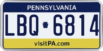 PA license plate LBQ6814
