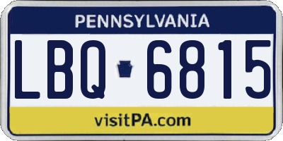 PA license plate LBQ6815