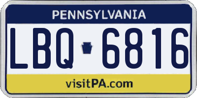 PA license plate LBQ6816