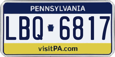 PA license plate LBQ6817