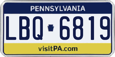 PA license plate LBQ6819