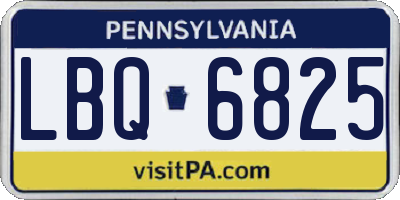PA license plate LBQ6825
