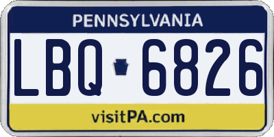 PA license plate LBQ6826