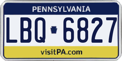 PA license plate LBQ6827