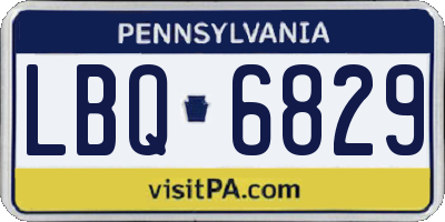 PA license plate LBQ6829