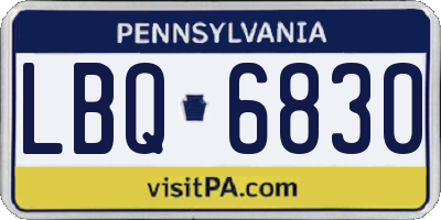 PA license plate LBQ6830