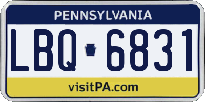 PA license plate LBQ6831