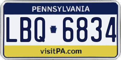 PA license plate LBQ6834