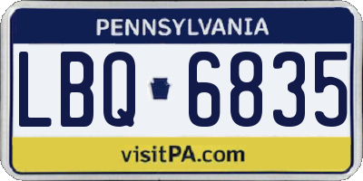 PA license plate LBQ6835
