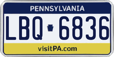PA license plate LBQ6836