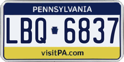 PA license plate LBQ6837