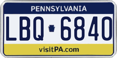 PA license plate LBQ6840