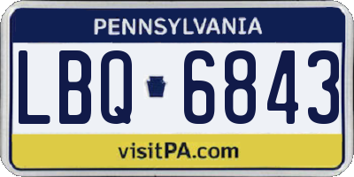 PA license plate LBQ6843