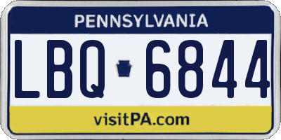 PA license plate LBQ6844