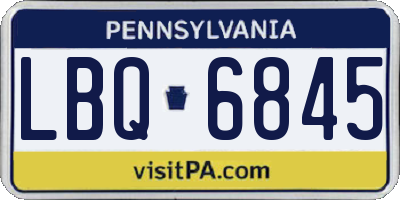 PA license plate LBQ6845