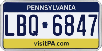 PA license plate LBQ6847