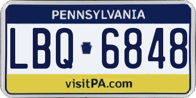PA license plate LBQ6848