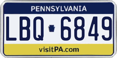 PA license plate LBQ6849