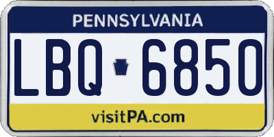 PA license plate LBQ6850