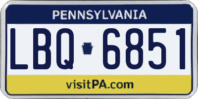 PA license plate LBQ6851
