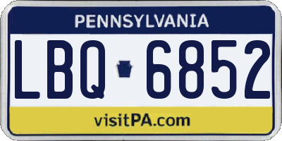PA license plate LBQ6852