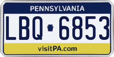 PA license plate LBQ6853