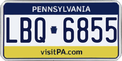 PA license plate LBQ6855