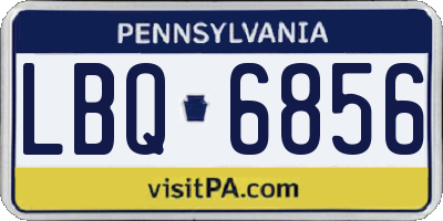 PA license plate LBQ6856