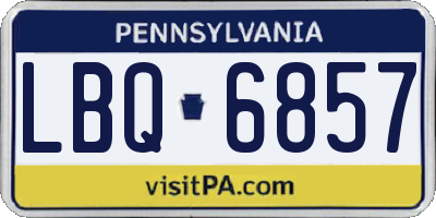 PA license plate LBQ6857