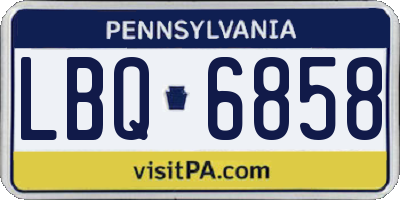 PA license plate LBQ6858
