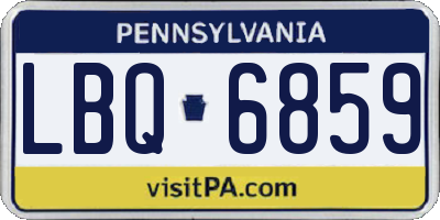 PA license plate LBQ6859