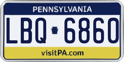 PA license plate LBQ6860
