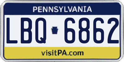PA license plate LBQ6862