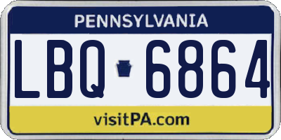 PA license plate LBQ6864