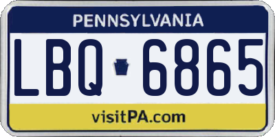PA license plate LBQ6865