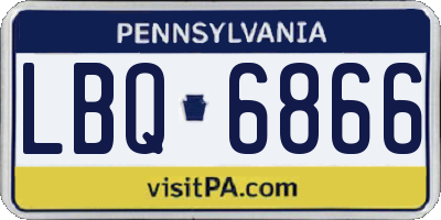 PA license plate LBQ6866