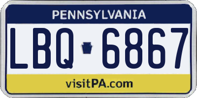 PA license plate LBQ6867