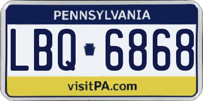 PA license plate LBQ6868