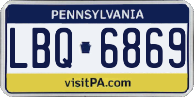 PA license plate LBQ6869