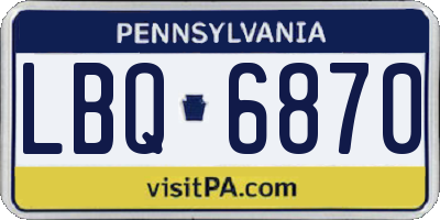 PA license plate LBQ6870